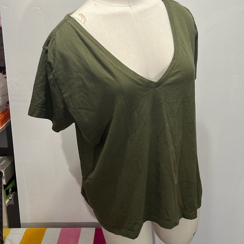 Amaro green cotton knit top xl